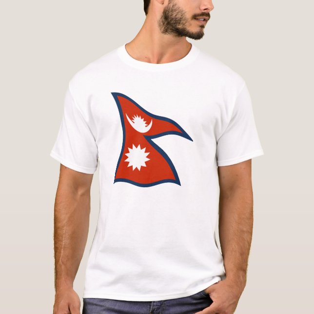 Nepal Flagga Shirt T Shirt (Framsida)