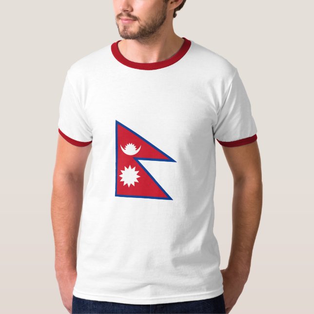 nepal flagga t shirt (Framsida)