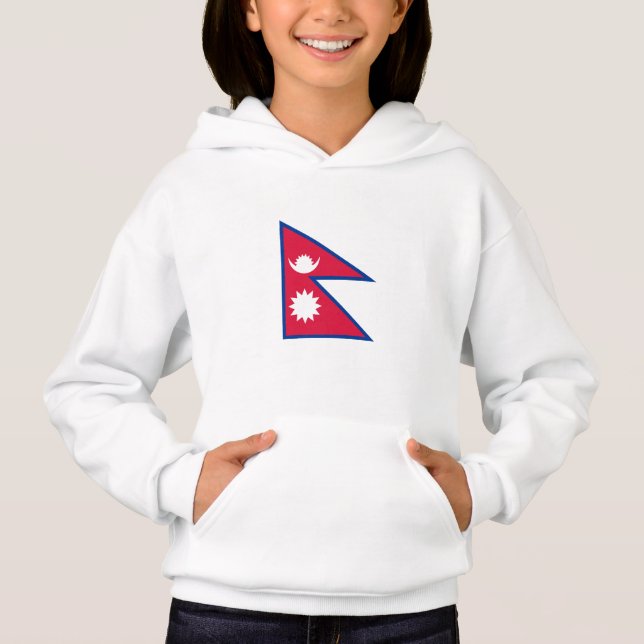 Nepal Flagga T Shirt (Framsida)