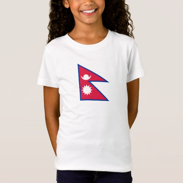 Nepal Flagga T Shirt (Framsida)