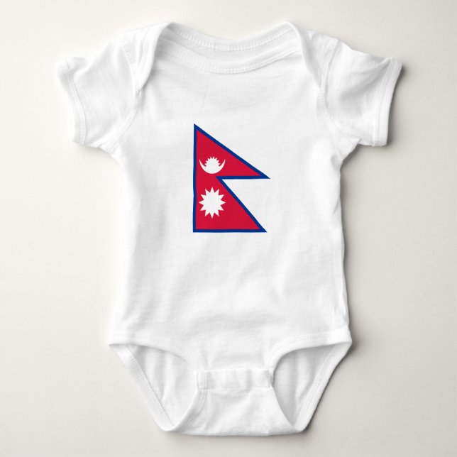 Nepal Flagga T Shirt (Framsida)