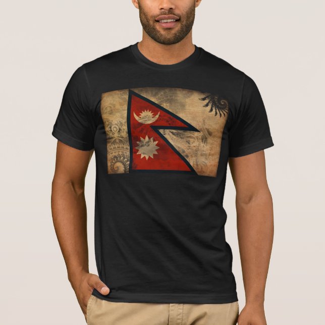 Nepal flagga t-shirt (Framsida)