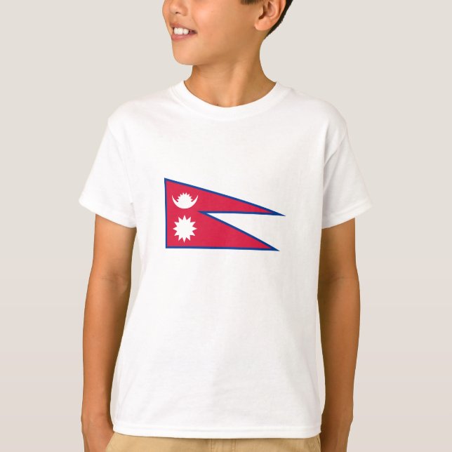 Nepal Flagga T Shirt (Framsida)