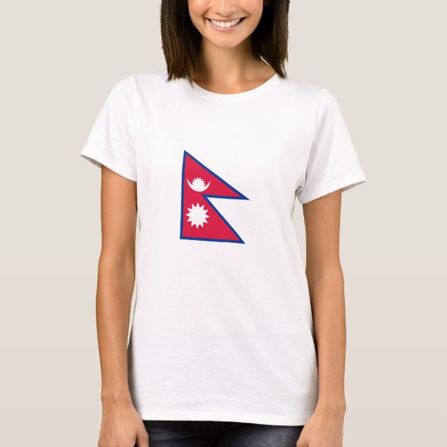 Nepal Flagga T Shirt (Framsida)