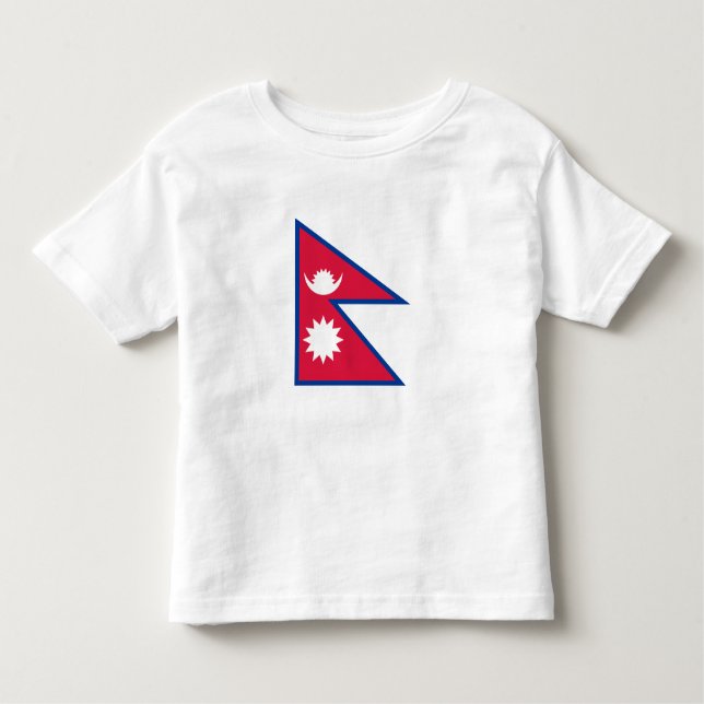 Nepal Flagga T Shirt (Framsida)