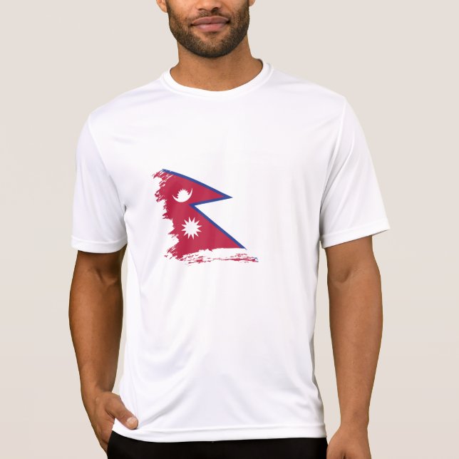 Nepal flagga t shirt (Framsida)