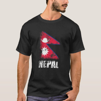 Nepal Flagga T Shirt Nepalese Flagga Tee