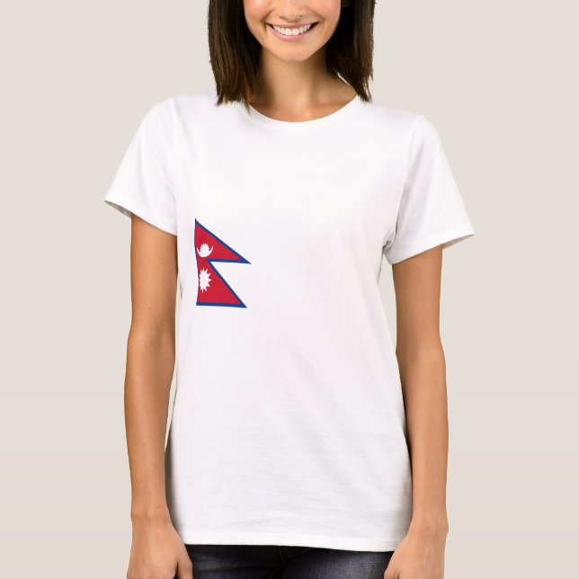 Nepal flagga tee shirt (Framsida)