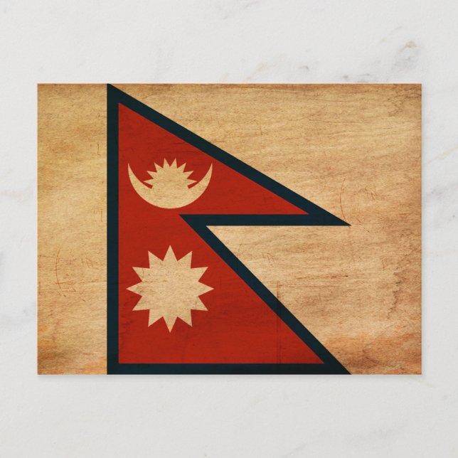 Nepal Flagga Vykort (Framsida)