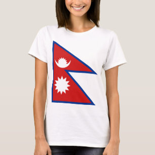 Nepal Flagga x Karta T-Shirt