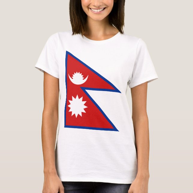 Nepal Flagga x Karta T-Shirt (Framsida)