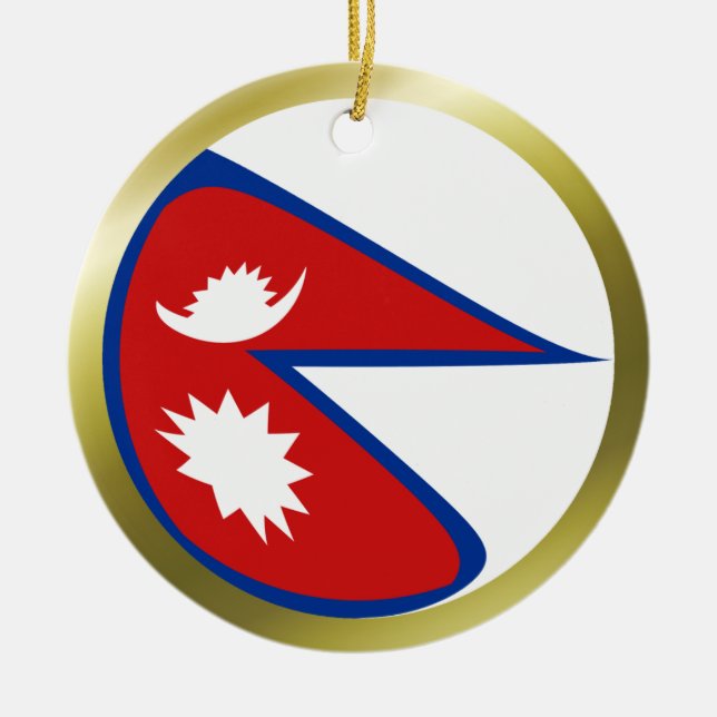 Nepal flaggaprydnad julgransprydnad keramik (Framsidan)