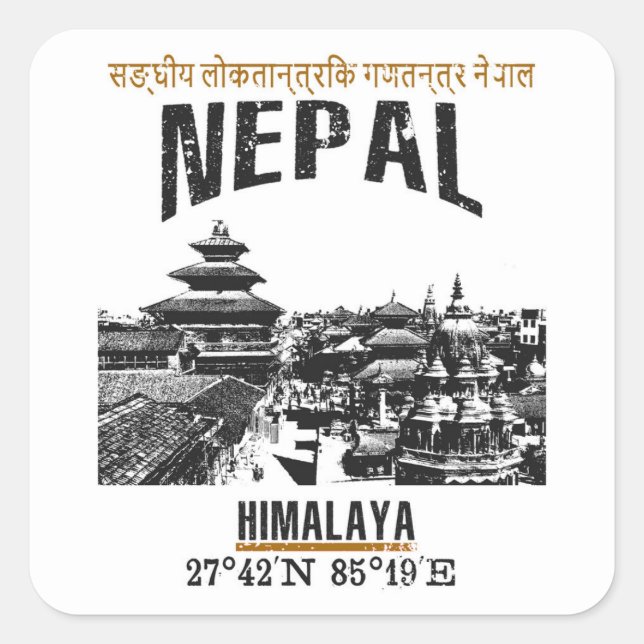 Nepal Fyrkantigt Klistermärke (Framsida)