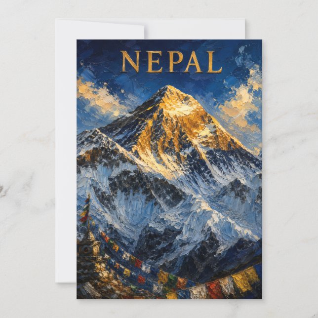 Nepal: Golden Sunrise Mount Everest Art Souvenir (Framsida)