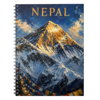 Nepal: Golden Sunrise Mount Everest Art Souvenir Anteckningsbok