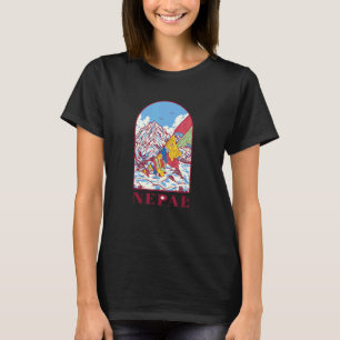 Nepal Himalayan Mountain Prayer Flaggor T Shirt