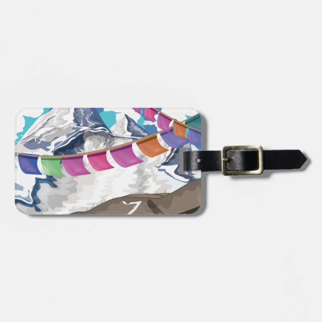 Nepal Himalayan Prayer Flaggor Travel-affisch Bagagebricka (Horisontell Framsida)
