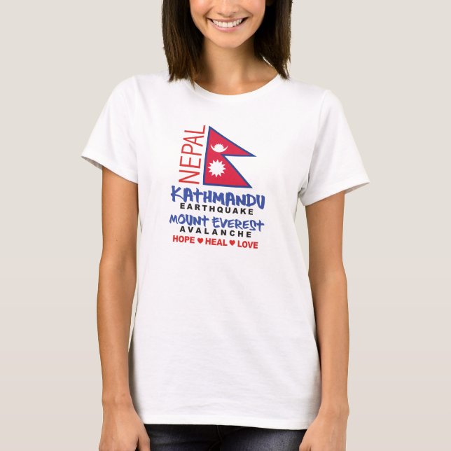 Nepal jordskalv tee shirt (Framsida)