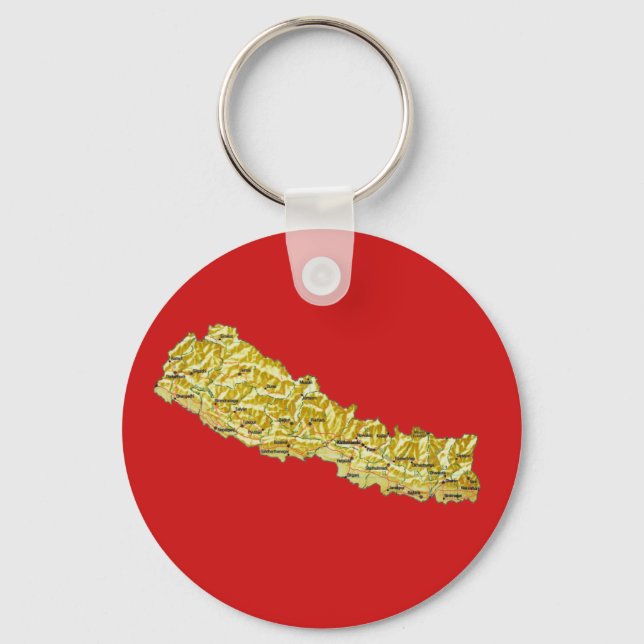 Nepal Karta Keychain Nyckelring (Framsida)