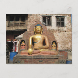 Nepal - Kathmandu - Buddha vid Swayambunath Temple Vykort