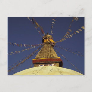 Nepal, Katmandu. Under bön flaggor, vaksam Vykort