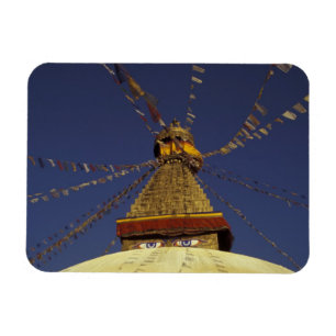Nepal, Katmandu. Under böneflaggor, vaksamma Magnet
