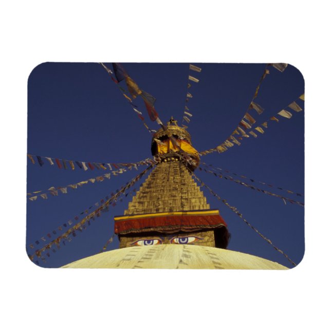 Nepal, Katmandu. Under böneflaggor, vaksamma Magnet (Horisontell)