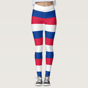 Nepal National Flagga Färg Vågrät Stripe Leggings
