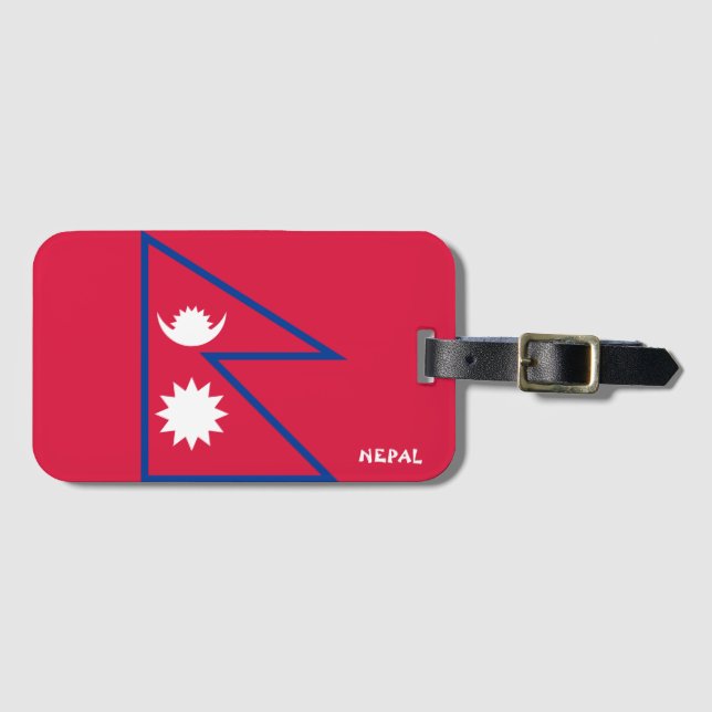 Nepal National Flagga Patriotic Bagagebricka (Framsida horisontal)