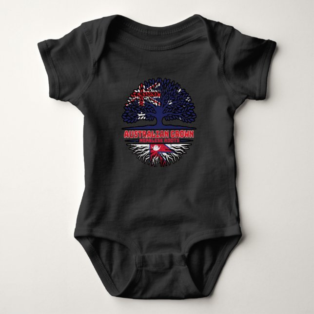 Nepal Nepalesiska australiska Australiens Träd-röt T Shirt (Framsida)