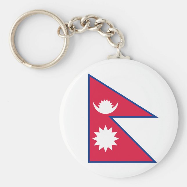 Nepal (Nepalesiska) Flagga Nyckelring (Framsidan)