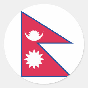 Nepal (Nepalesiska) Flagga Runt Klistermärke
