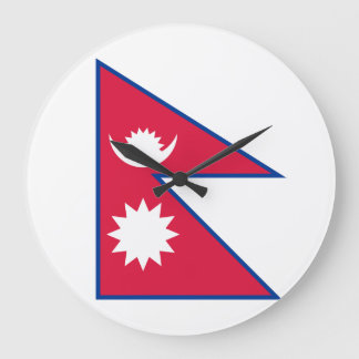 Nepal (Nepalesiska) Flagga Stor Klocka