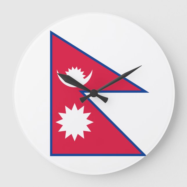 Nepal (Nepalesiska) Flagga Stor Klocka (Framsida)