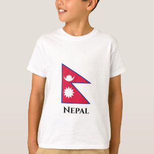 Nepal (Nepalesiska) Flagga T Shirt