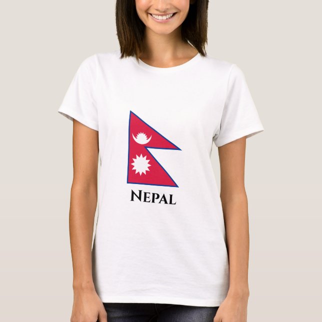Nepal (Nepalesiska) Flagga T Shirt (Framsida)