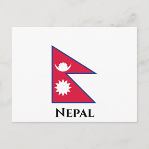 Nepal (Nepalesiska) Flagga Vykort