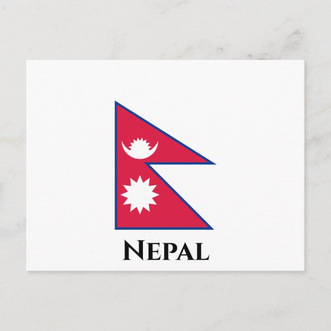 Nepal (Nepalesiska) Flagga Vykort (Framsida)