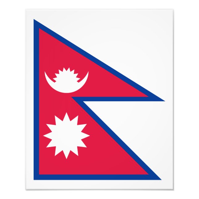 Nepal - Nepali Flagga Fototryck (Framsidan)