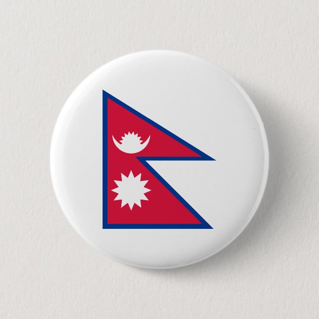 Nepal - Nepali Flagga Knapp (Framsida)