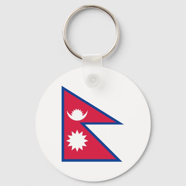 Nepal - Nepali Flagga Nyckelring (Framsida)
