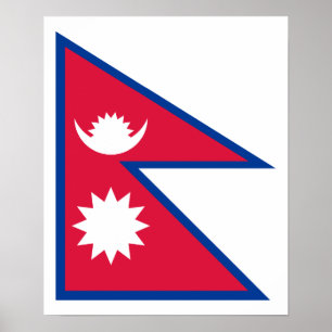 Nepal - Nepali Flagga Poster