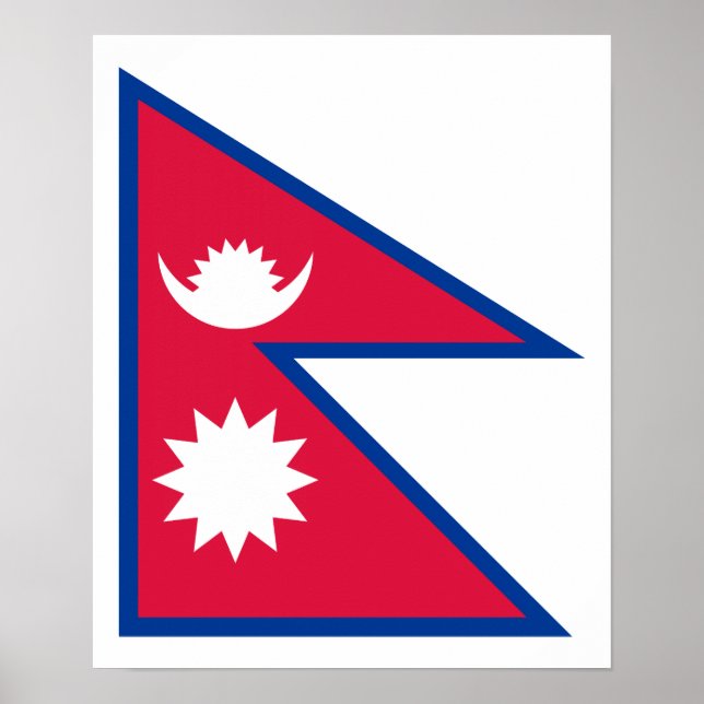 Nepal - Nepali Flagga Poster (Framsidan)