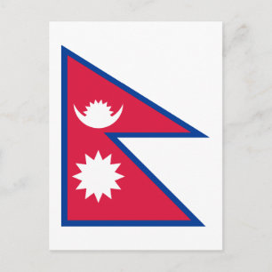 Nepal - Nepali Flagga Vykort