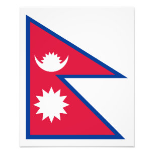Nepal - Nepaliflagga Fototryck