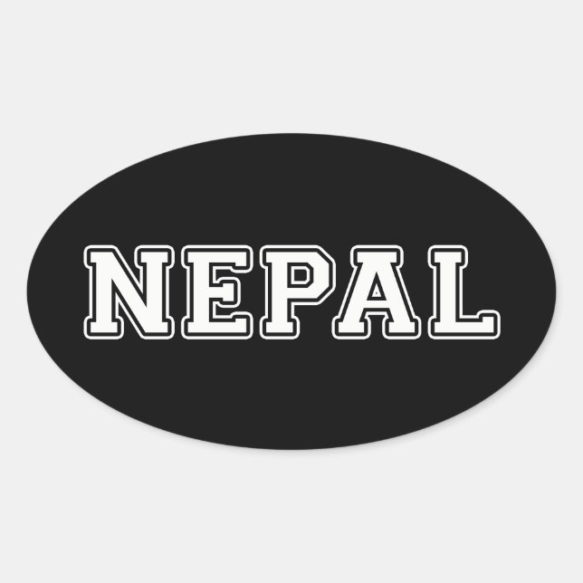 Nepal Ovalt Klistermärke (Framsida)