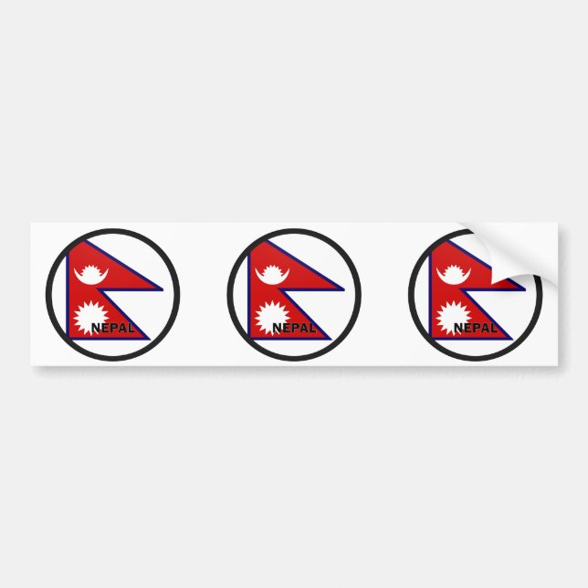 Nepal Roundel kvalitets- flagga Bildekal (Framsidan)
