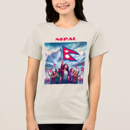 NEPAL Speciell Anpassade Blue Tourist T Shirt