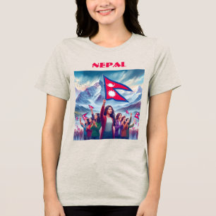 NEPAL Speciell Anpassade Blue Tourist T Shirt