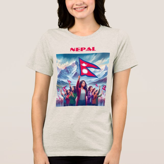 NEPAL Speciell Anpassade Blue Tourist T Shirt (Framsida)